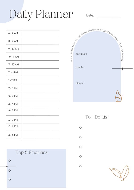 Daily Planner Printable - Etsy
