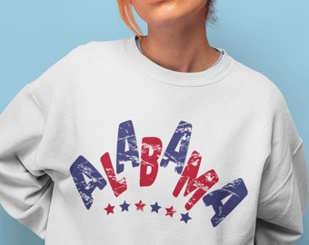 Alabama png, state Alabama Red Blue Distressed Waves design png, Sublimation design png