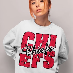 Chiefs png (+ 2 design FREE) Retro Chiefs Red Black Distressed Thick Vintage Letters Sublimation design