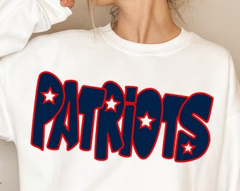 Patriots svg png, FTBLL Patriots Navy and Red Letters design png