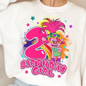 Trolls Birthday Girl png 2th Birthday Girl Quality design for print digital download