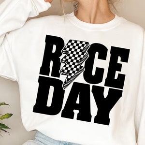 Race day svg png, Race life Black and white disigns Checkered Racing Lightning bolt Flag design