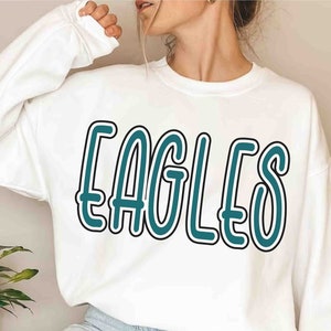 Eagles mascot png svg Retro Eagles Black White Green Letters Sublimation Cutting design