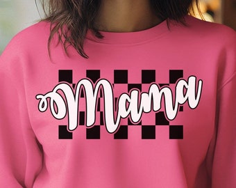 Checked Mama SVG, Retro Mama Svg Png, Rock Mama Svg, Mama