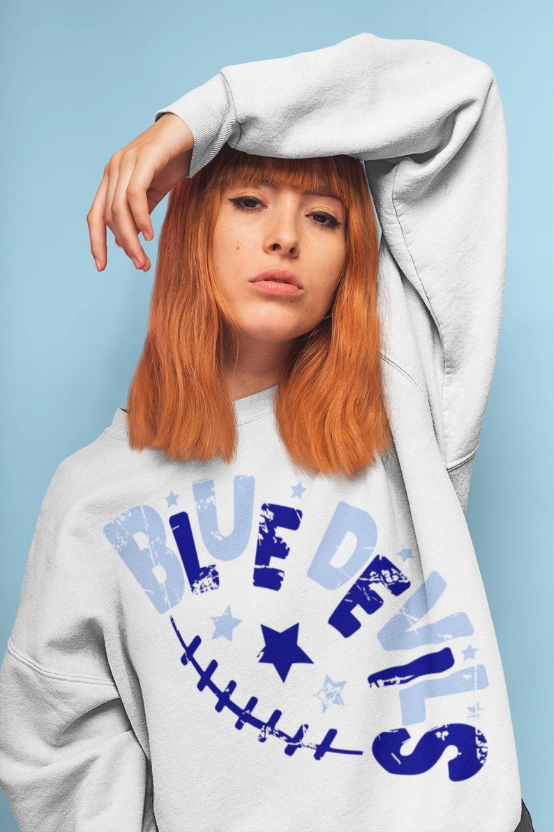 Blue Devils Png, Blue Devils Navy Blue Light Blue Letters Stars Design