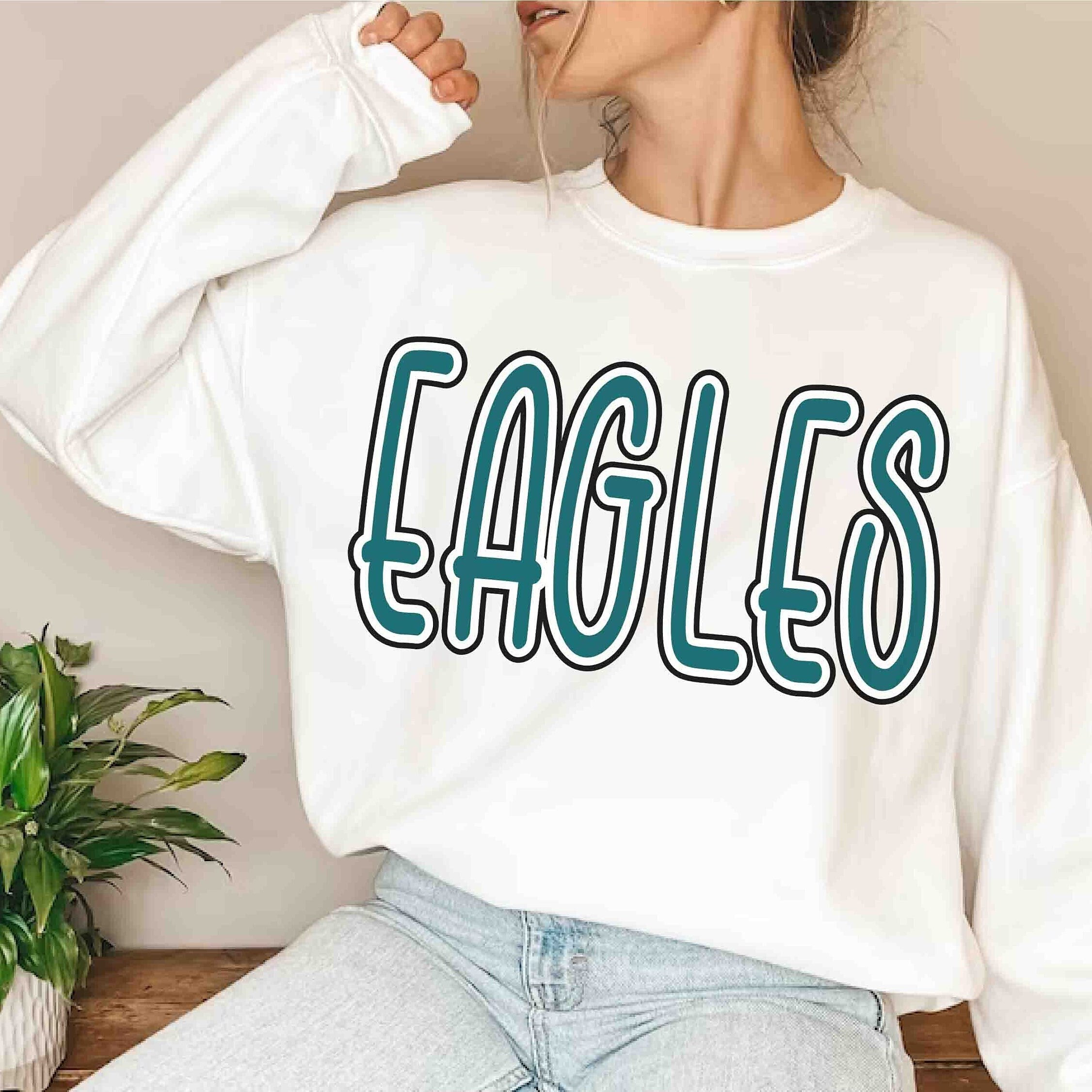 Eagles mascot png svg Retro Eagles Black White Green Letters Sublimation Cutting design