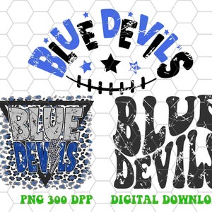 Blue Devils png, Blue Devils Stars Royal Blue Black Letters design png, Sublimation design png