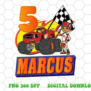 Blaze Custom Logo with Name and Age png digital download 300Dpi