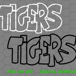 Tigers Svg Png Retro Tigers White and Black Designs Vintage Cutting ...