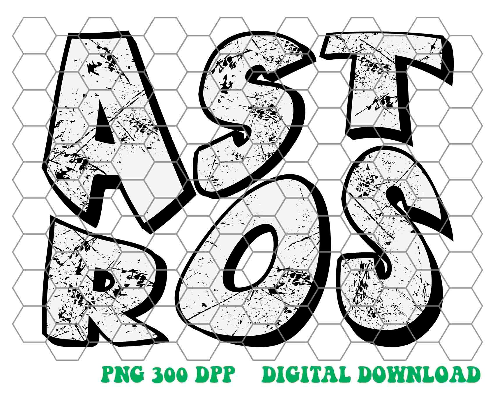 Astros png, Astros White Black Distressed Retro vintage sport design png, Sublimation design png