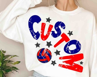 Custom Volleyball mascot team png Retro Custom design Distressed Vintage Letters Volleyball Sublimation design png