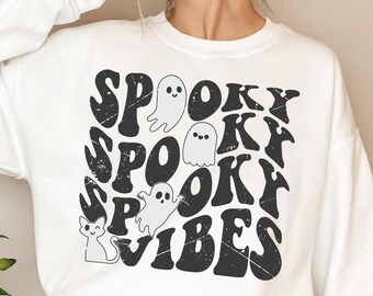 Spöklik säsong png, söt spöke png, Halloween png, retro Halloween sublimeringsdesign