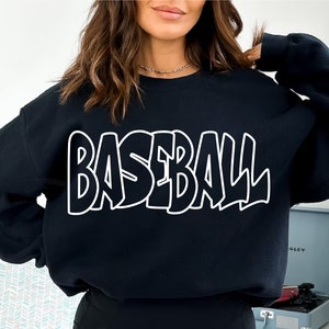Béisbol SVG PNG Diseños de letras blancas y negras Contorno de archivo de corte cricut