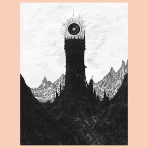 The dark tower of Barad-Dur, Eye of Sauron, Digital Art, Wallpaper, Download