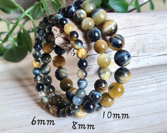 ライトブルータイガーアイブレスレット 4/6/8/10mm - Etsy 日本
