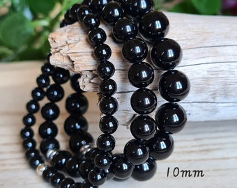 Black Tourmaline bracelet quality A 6/8/10mm, Men's / women's bracelet, Men's gift, Natural stone bracelet, Gem bracelet, Lithotherapy,