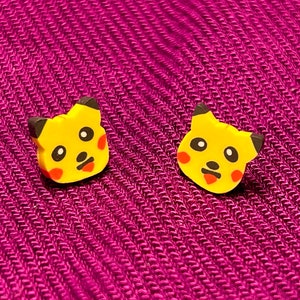 Famous Electric Mouse Polymer Clay Stud Earrings