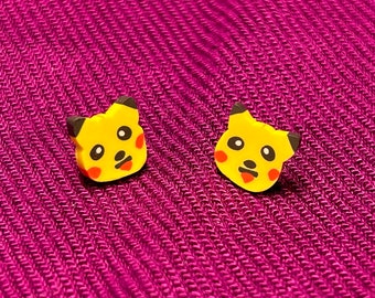 Famous Electric Mouse Polymer Clay Stud Earrings