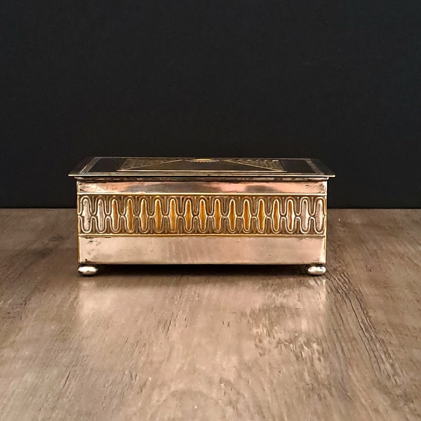WMF Vintage Cigar/Cigarette Box. Early Century Art Nouveau finished with Silverplate. Circa 1920.