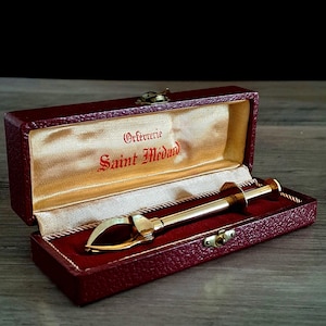 Saint Medard Frankreich Mechanische Zuckerzange, 20.Jahrhundert Vintage mit Vergoldete Versilberung, Lieferung mit Originalverpackung