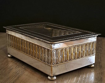 WMF Vintage Cigar/Cigarette Box. Early Century Art Nouveau finished with Silverplate. Circa 1920.