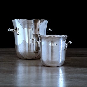 Vintage Ercuis Paris Versilberter Champagnerkühler und Eiskübel Set