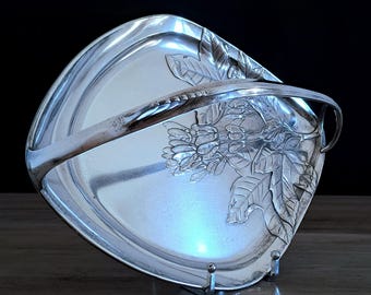 Antique WMF Jugendstil Silverplate Card Tray | Running Ostrich Mark (1910–1925)