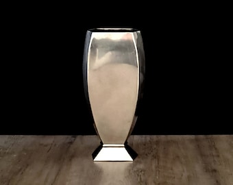 Silver Plated Art Deco Vase By Christofle Paris Production Gallia. Early 20th Century Art Deco Circa 1920s
