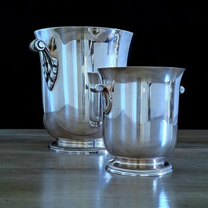 Ercuis Paris Champagnerkühler und Eiswürfelbehälter 20th Century Vintage Finished mit Silverplate.
