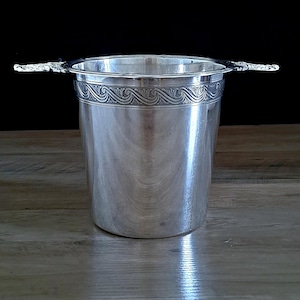 Antique Champagne Bucket by Christofle Paris. Very Rare, Early Century Art Nouveau finished With Silver Plating Pre-1920.