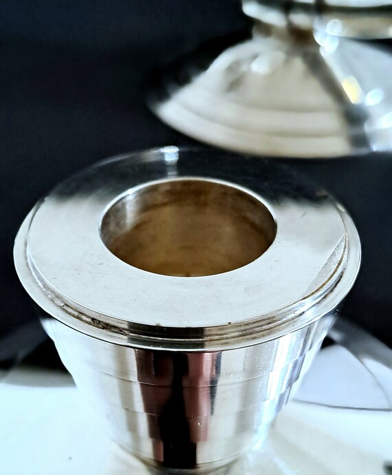 Lot De 7 Bougeoirs En Métal Argenté – Très Bon état