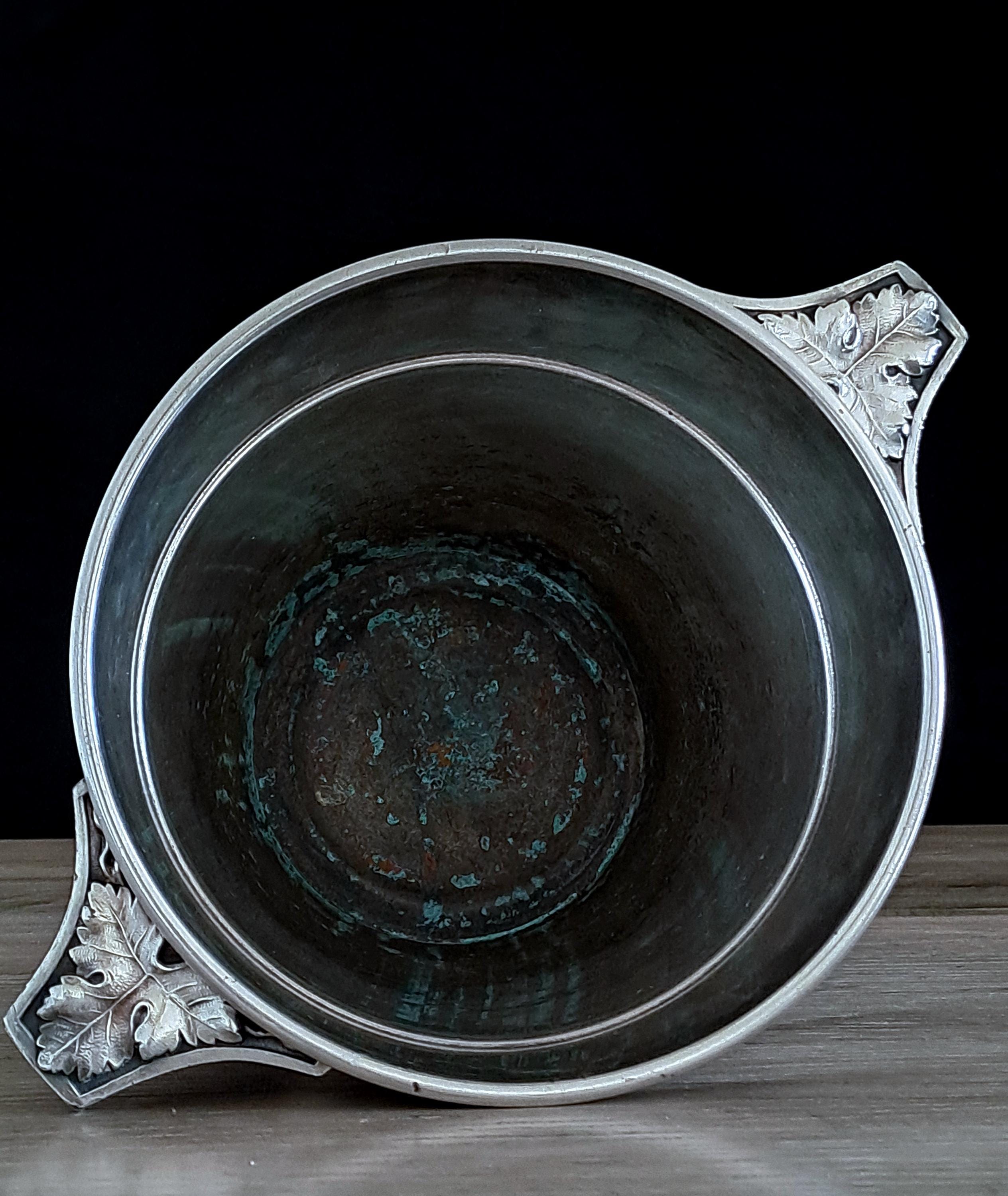 Art déco Paire de coupes -présentoirs en métal argenté 1930