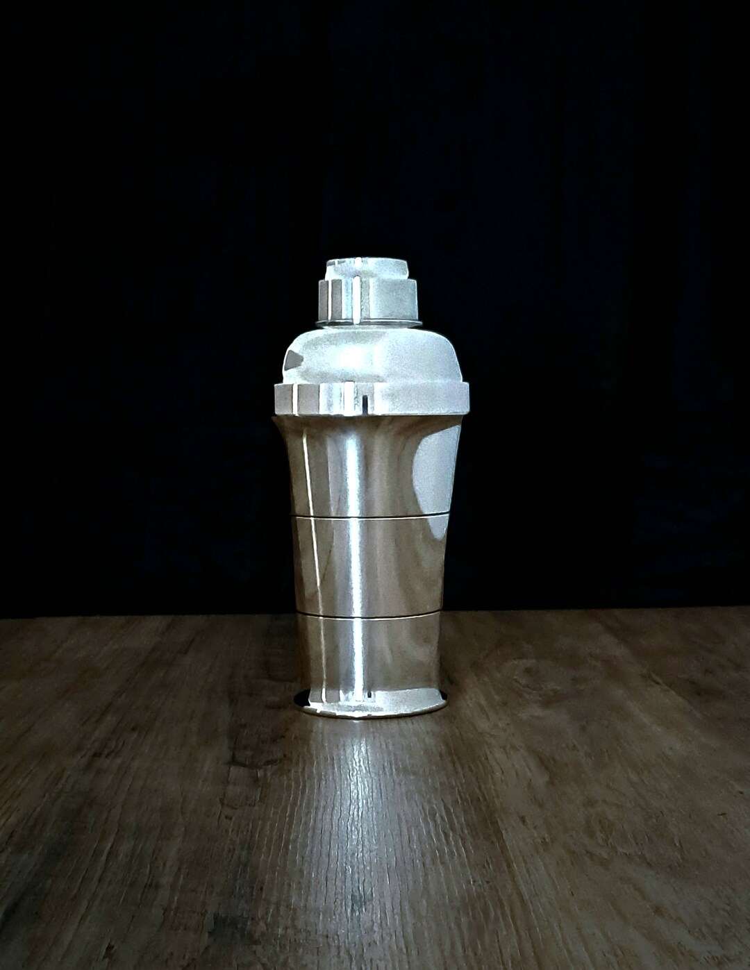 Grand Shaker De Cocktail En Métal Argenté - Hauteur 22cm, à Astiquer, Vintage #1744