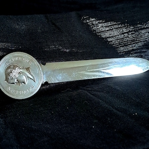 Brieföffner/Briefmesser von Christofle Paris, Vintage Kaiser Napoleon mit Versilberung.