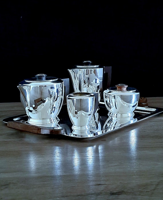 Vintage Christofle Paris Tea Coffee Set, Art Deco Silverplate