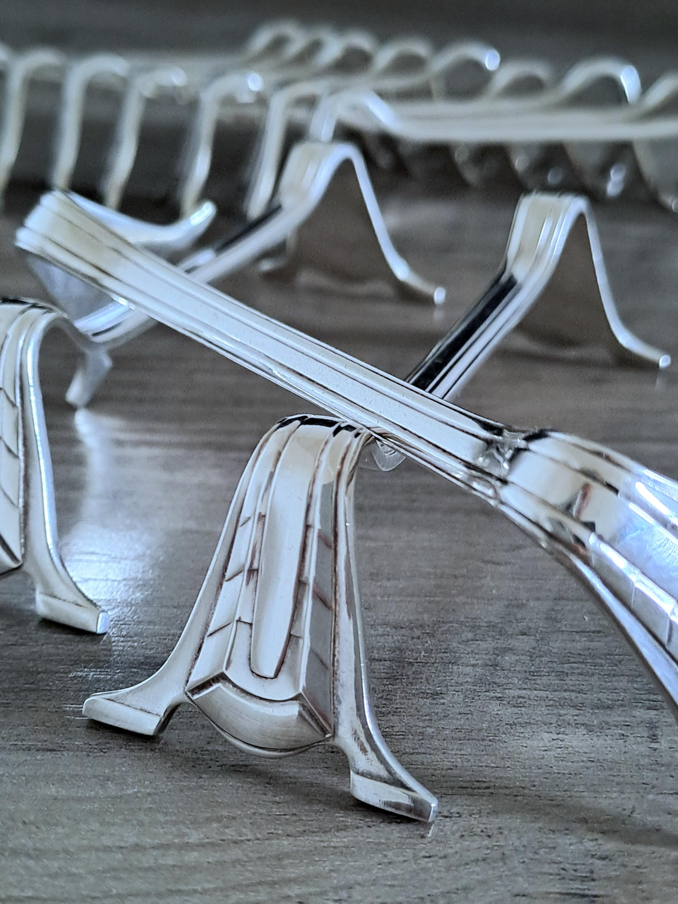Rustic Silverware Rests Vintage Cutlery Rests / Porte-couteaux, Set of Twelve, 20th Century Art ...