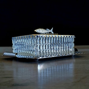WMF (M) Bonbonniere Display Dish, Antique, Cut Crystal Dish with Silverplate Lid and Tray. Rare Art Nouveau Dating Between 1886 and 1903.