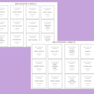 Bathroom Labels Printable A4 Size Ready to Print - Etsy