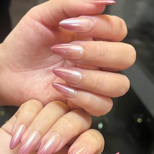 Glazed Red Donut Ombre Press On Nail Set, Fake Nails, Luxury Hand-Made, Reusable, Almond/Coffin/Stiletto Nails