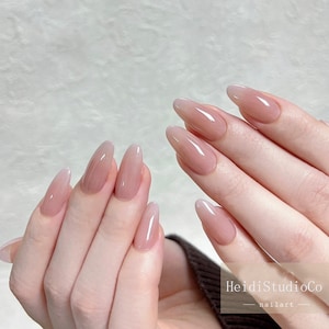 Blush Spring Glossy Press On Nails, Fake Nails, Luxury Hand-Made, Reusable, Almond/Coffin/Square/Stiletto Nails