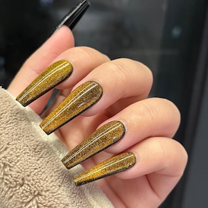 Cat Eyes Press On Nail Set, Fake Nails, Luxury Hand-Made, Reusable, Almond/Coffin/Stiletto Nails