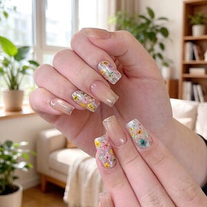 Handgefertigte Luxus Frühlingskompositionen Drücken Sie auf die Nägel - Wiederverwendbarer Gefälschter Nagel