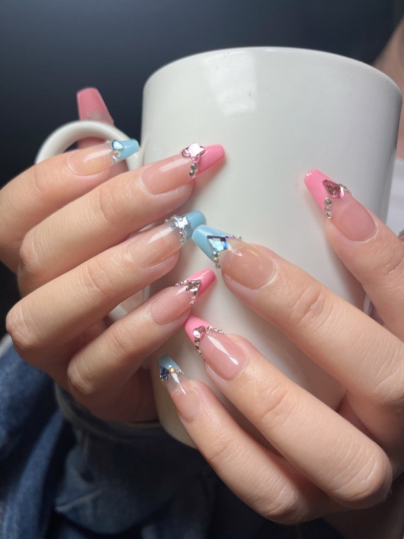 light pink nails with navy dress 40 Stunning Navy Blue Nail Ideas You Need to Try in 2026
