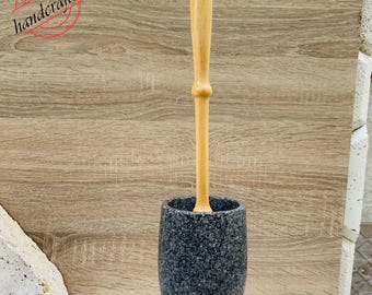 Handmade Resin Toilet Brush Holder: Modern Bathroom Decor