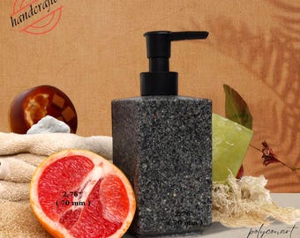 Handmade Resin Soap Dispenser: Granite Stone, Modern Minimalist Decor