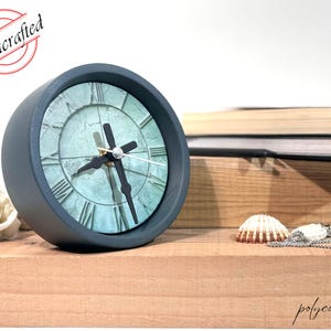 Handmade Concrete Table Clock: Modern Rustic Home Decor