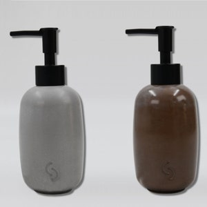 Dual Concrete Soap Dispenser, Double Handmade Soap Pump, Minimalist Decor for Kitchen and Bathroom Sink, Modern Bottle, Industrial Dispenser