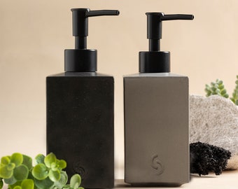 Caria Concrete Soap Dispenser, Polymer, Liquid Soap Handmade Soap Pump, Concrete Soap Dispenser, Minimalist, Durable, Renewable