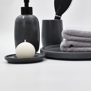 5 Pieces Concrete Soap Dish, Solid Soap Dispenser, Eco-friendly Bath Decoration, Soap Holder for Bathroom, Draining Soap Dish Gift