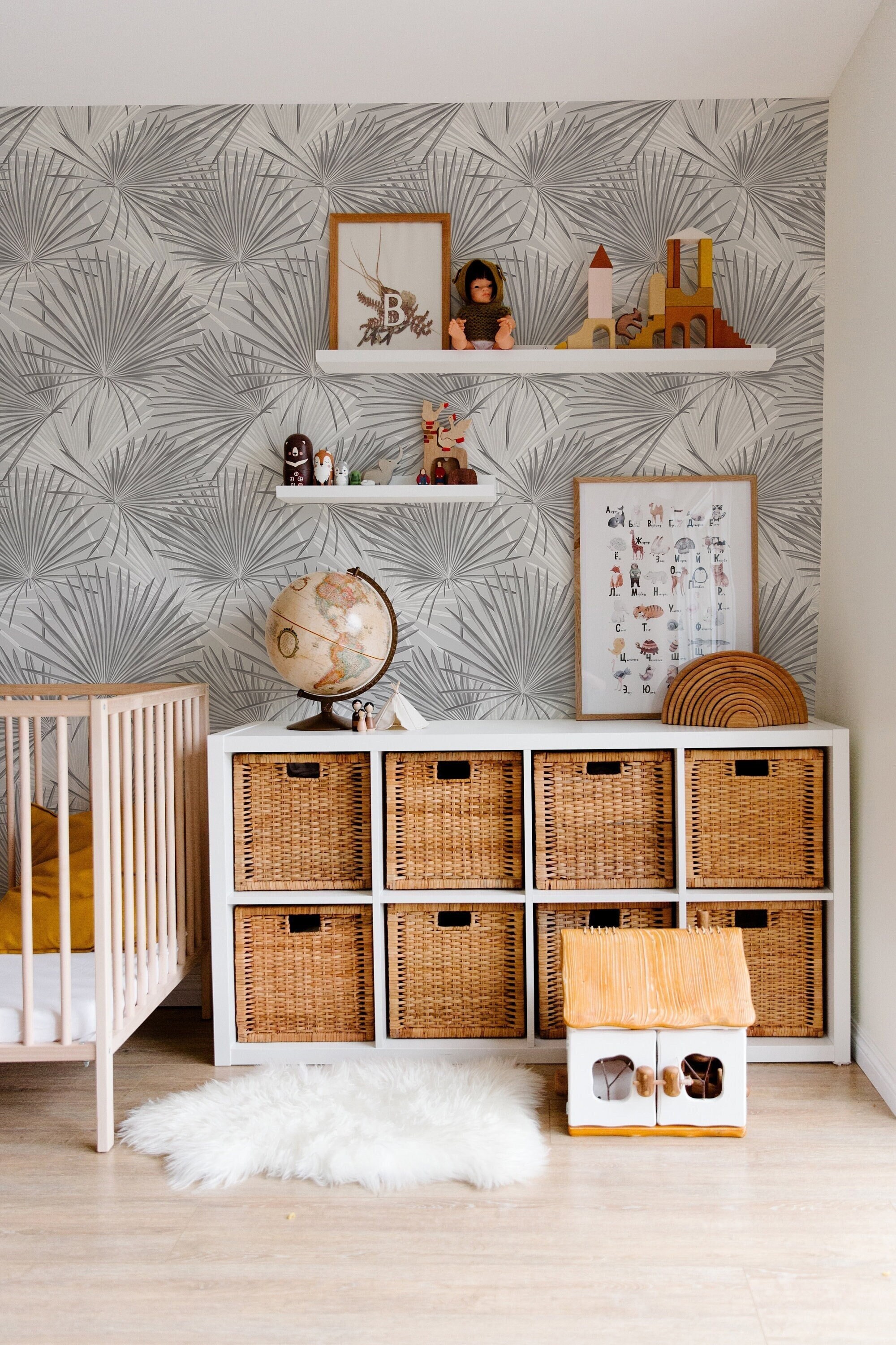 Morocco Palm Leaves Pattern Wallpaper